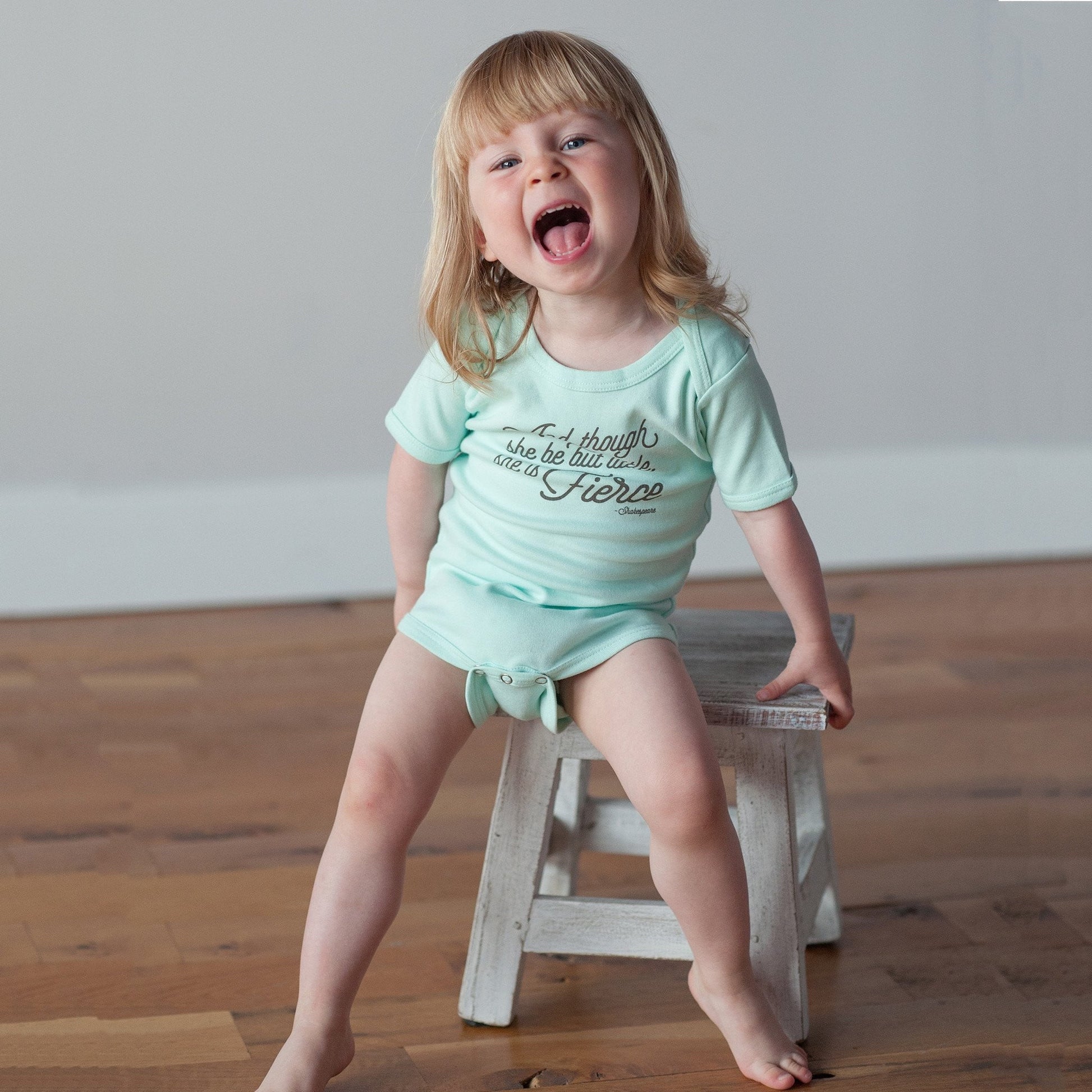 She is Fierce in Mint Baby Bodysuit - Sweetpea and Co.