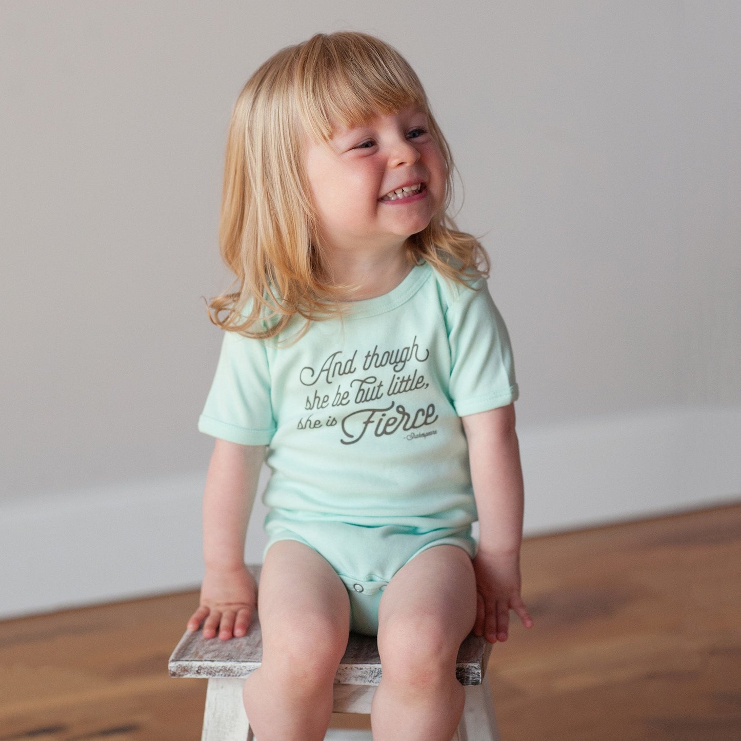 She is Fierce in Mint Baby Bodysuit - Sweetpea and Co.