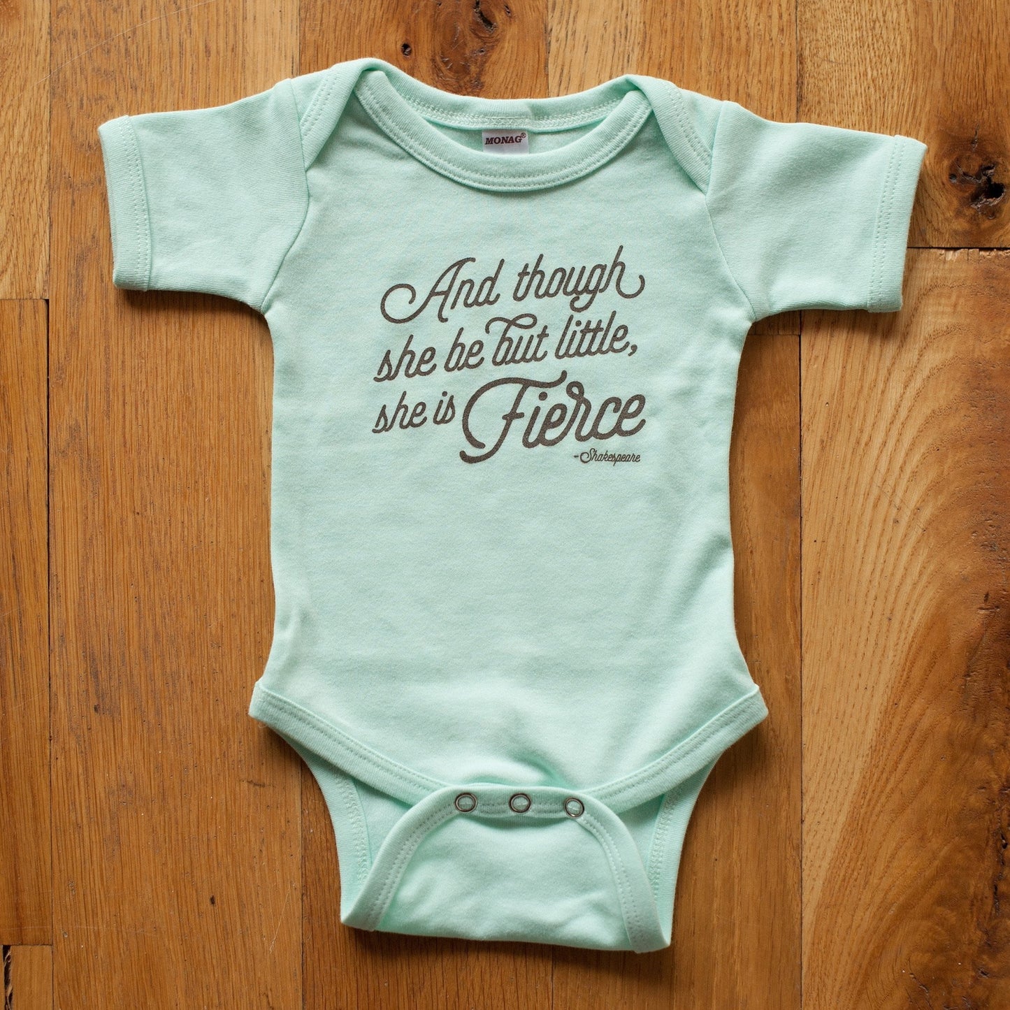 She is Fierce in Mint Baby Bodysuit - Sweetpea and Co.