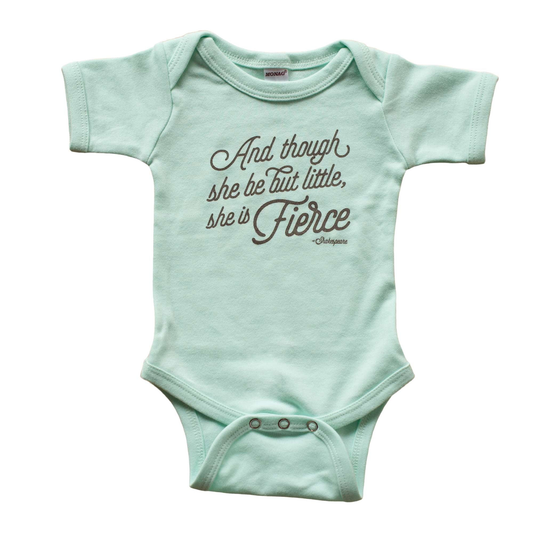 She is Fierce in Mint Baby Bodysuit - Sweetpea and Co.